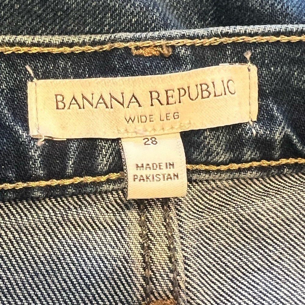 Banana Republic Wide Leg Blue Jeans Size 28 Inseam 30” - Picture 2 of 8